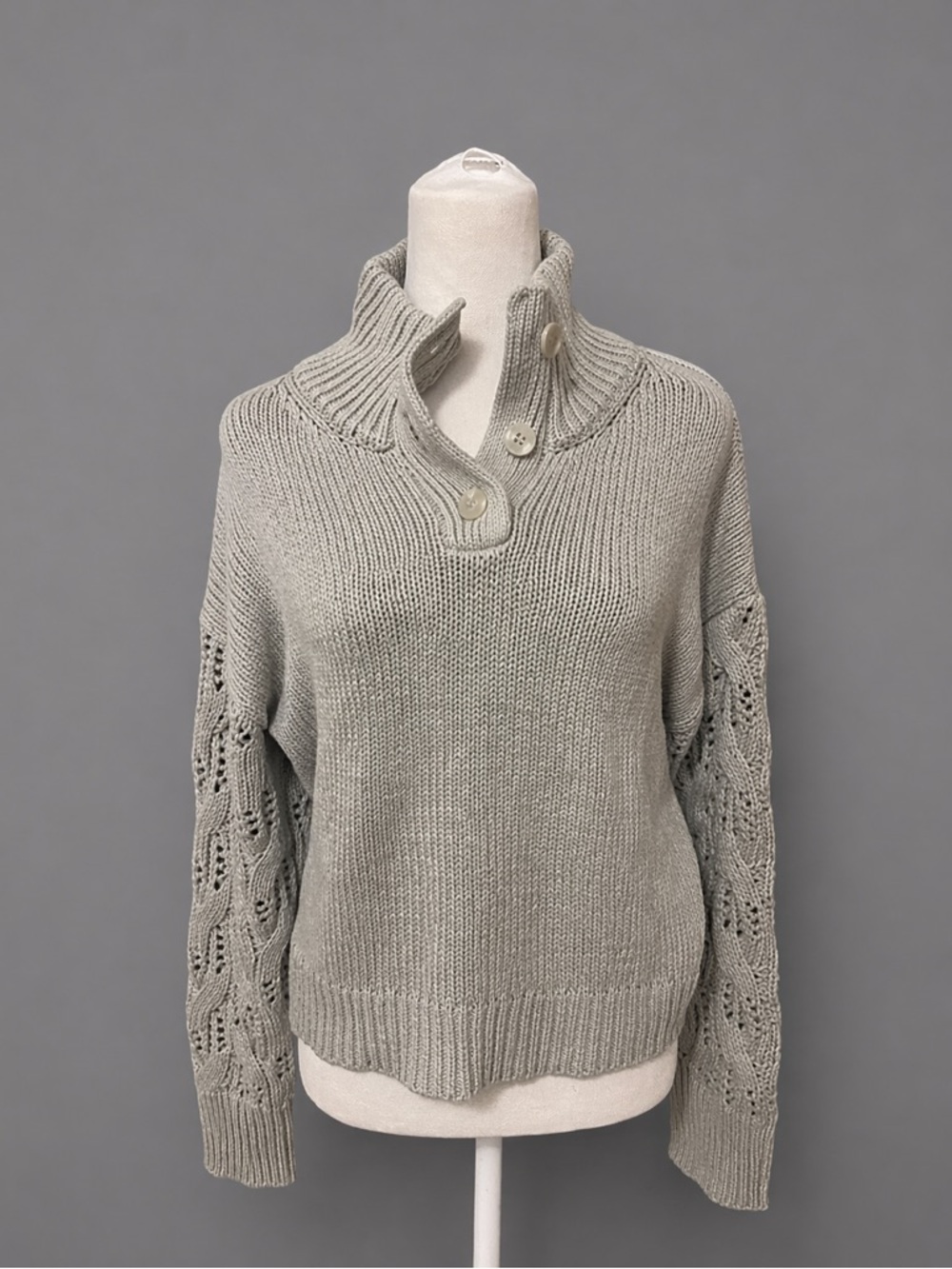 Stitches and stripes crop sweater